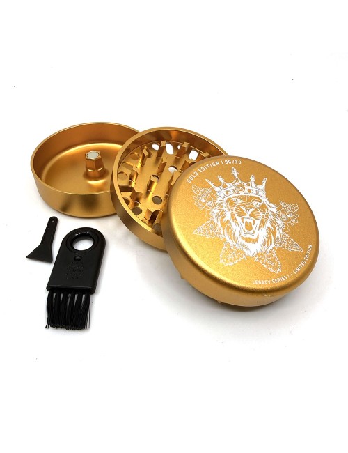 Premium Magnetic Grinder — Cannabis King — Collector Edition 2026 — Lion King — Gold — 62mm
