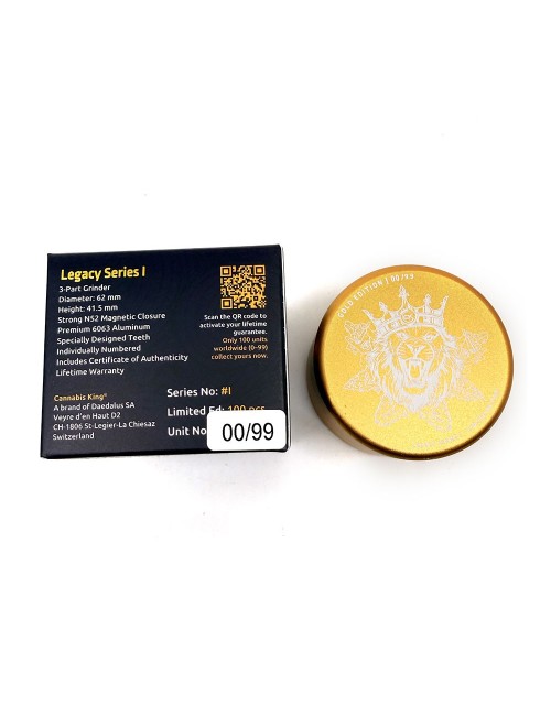 Premium Magnetic Grinder — Cannabis King — Collector Edition 2026 — Lion King — Or — 62mm