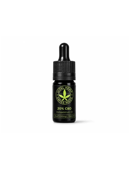 Huile CBD 20% Full Spectrum Vital Hemp | 2000mg Swiss Made Huile MCT Bio
