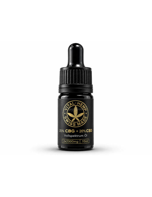 Huile CBG 20% + CBD 20% Vital Hemp | 4000mg Full Spectrum Swiss Made MCT Bio