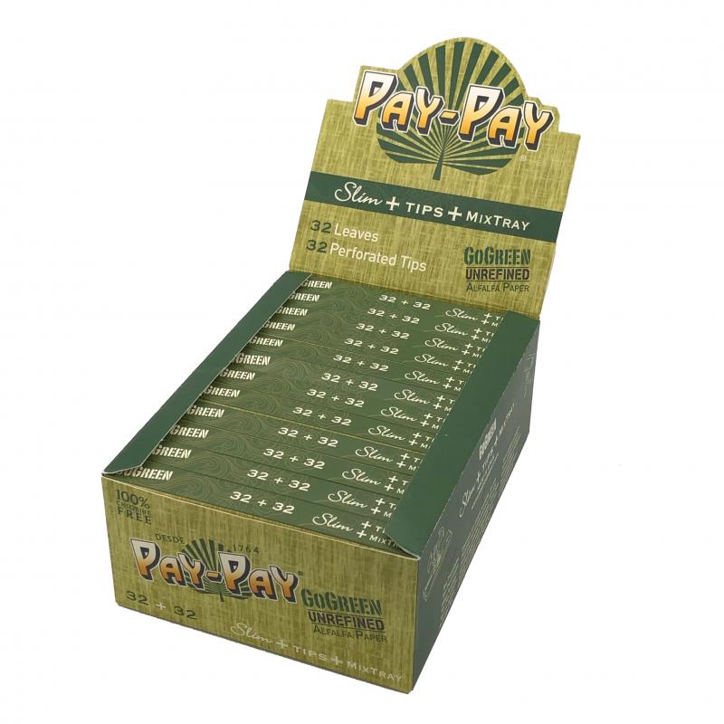 Smoking Kit GoGreen 3 in 1 - Box mit 24 Kits - Pay-Pay Zigarettenpapier