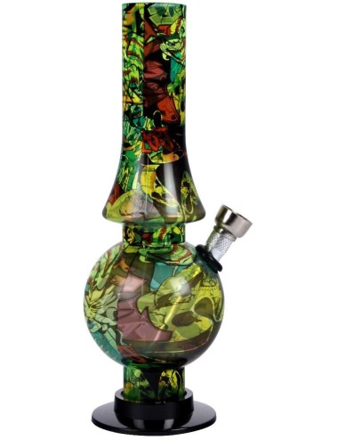 Petit Bong en Acrylique Vert Graffiti - Wild Fire