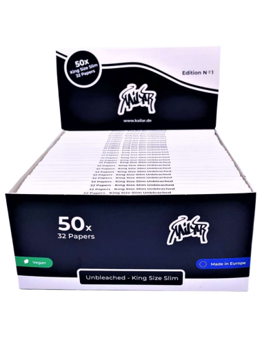 Box of King Size Slim Unbleached Rolling Papers Edition 1 - Kailar