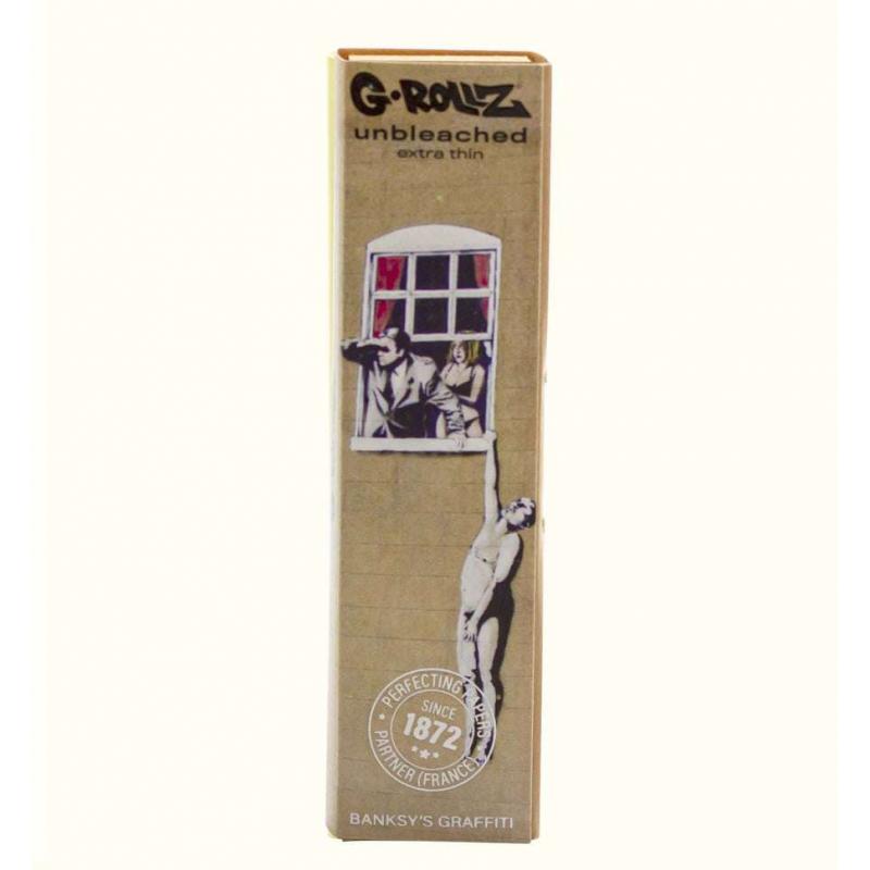G-Rollz - Banksy's Graffiti "Hangin Out" - Unbleached KingSize Extra Fine Paper Rolling sheets