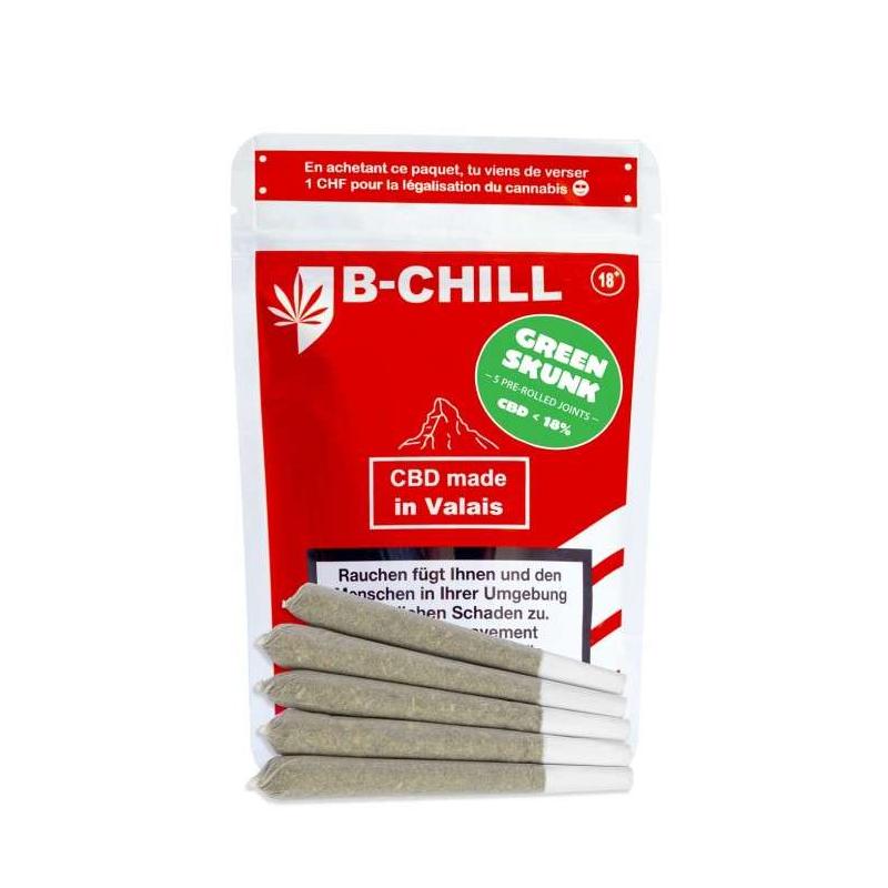 5 Pre-Rolled Joints - Green Skunk - B-Chill