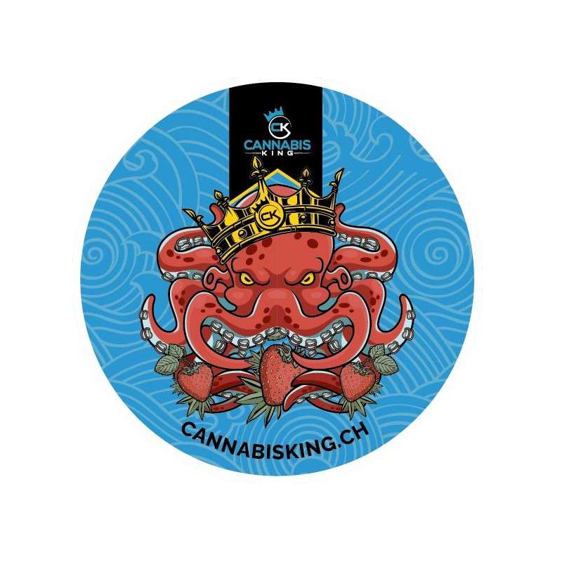 "Strawberry Kush" Round Sticker - Cannabis King® Cannabis King ®