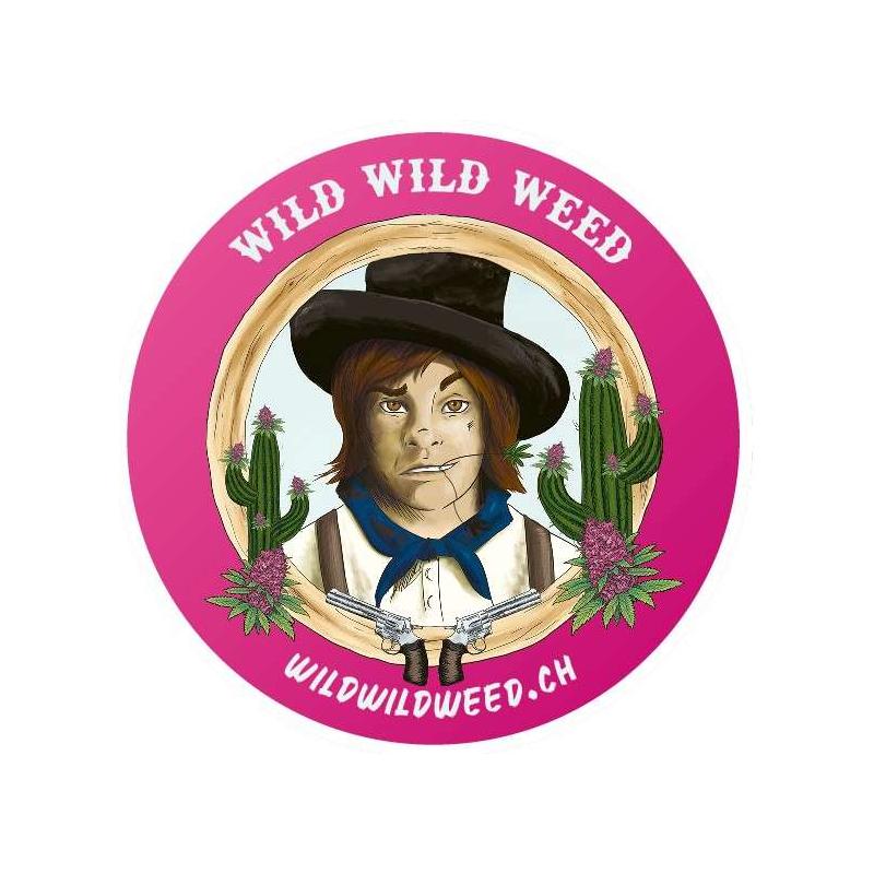 "Billy The Weed" Round Sticker - Wild Wild Weed® Cannabis King ®